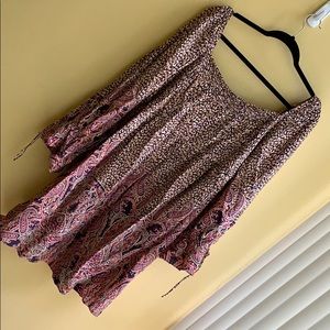 Anthropologie Maeve off the shoulder pink dress